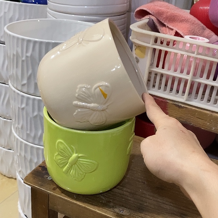 陶摆件陶盆有孔 瑕疵介意勿拍