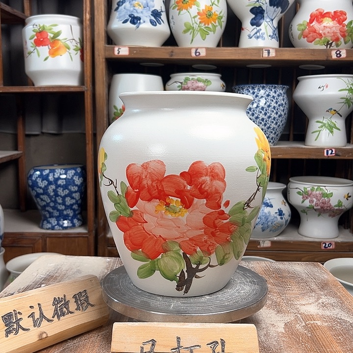 摆件高26口18.5牡丹新款陶瓷陶瓷