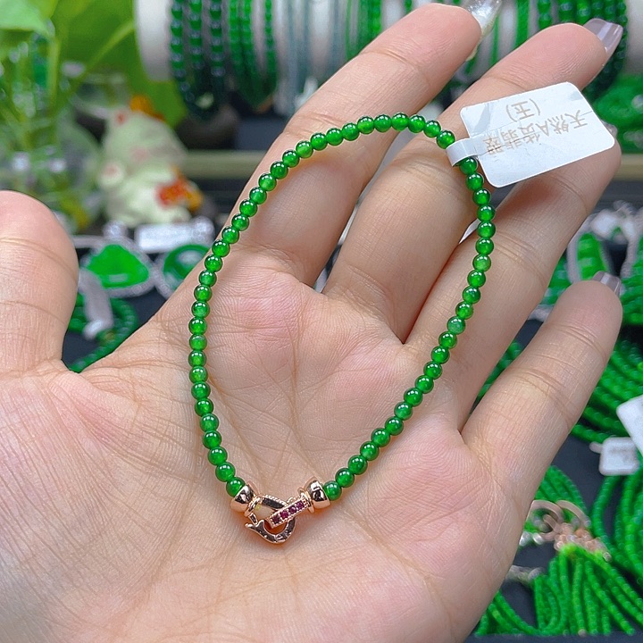 翡翠手链未镶嵌@****?圆珠手链