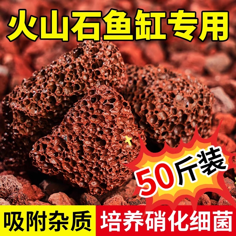 天然火山石颗粒鱼缸底砂造景过滤滤材兰花多肉拌土铺面石原火山岩