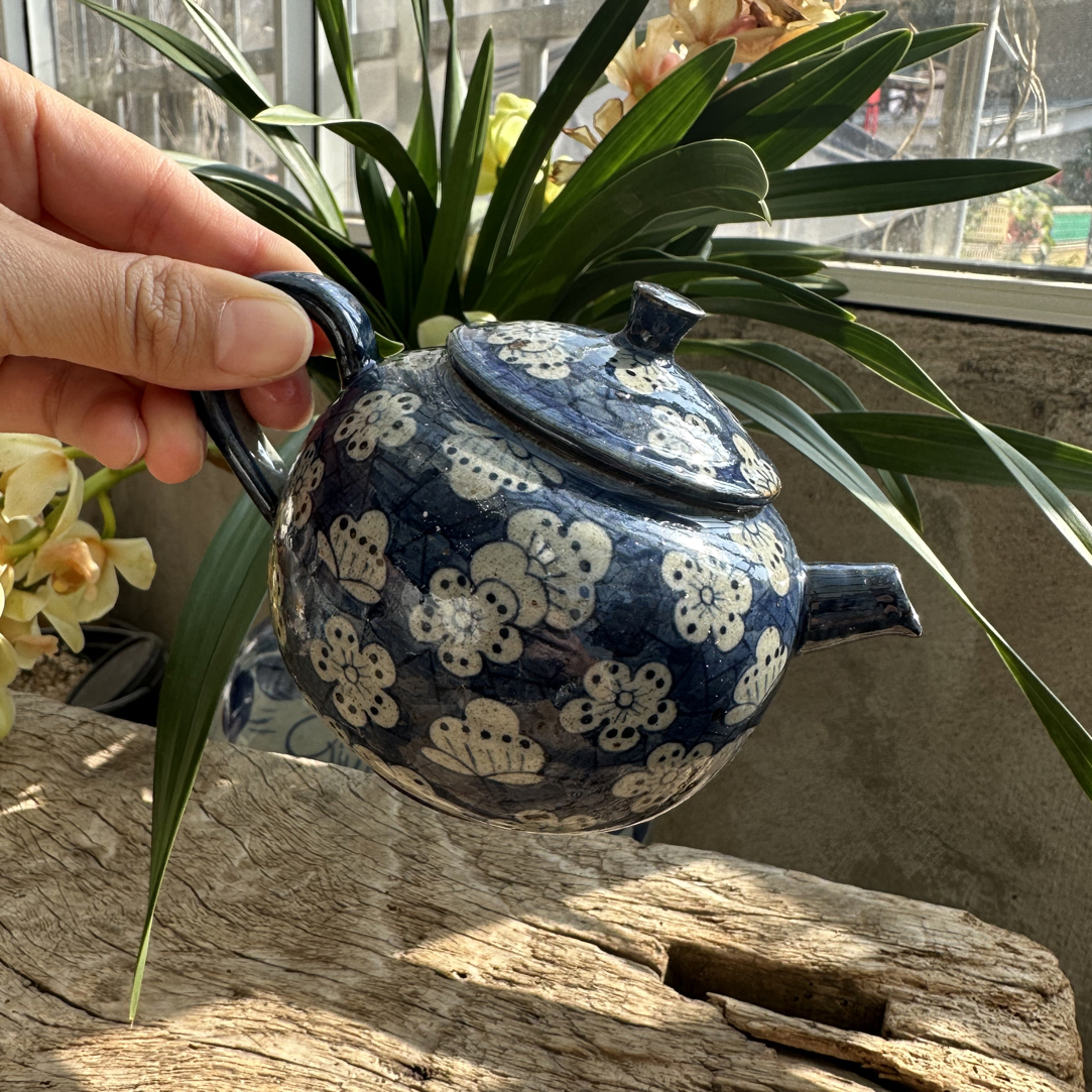 【近山古美】冰梅粗陶西施壶手绘球孔釉下彩