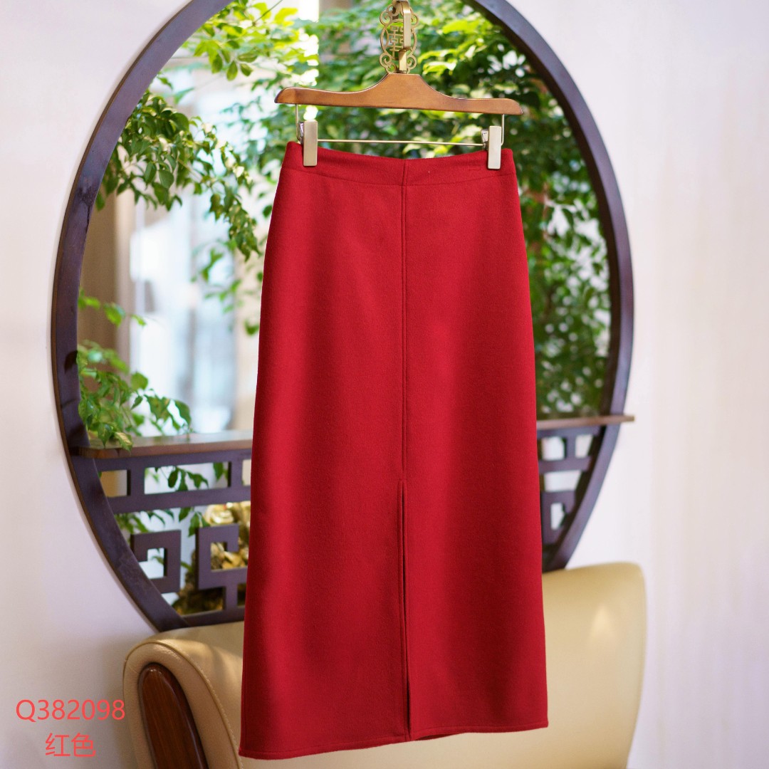 【锦系】羊毛新中式国风松紧腰半裙Q-382098