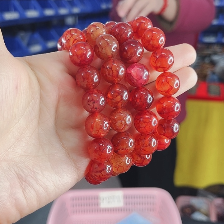 玛瑙手链未镶嵌T20肉灵芝卡14左右发其一