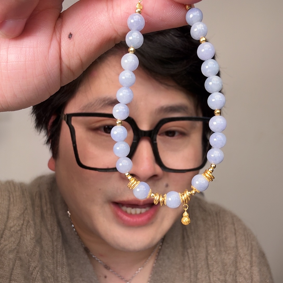 全***我翡翠18K金镶嵌颈饰一件