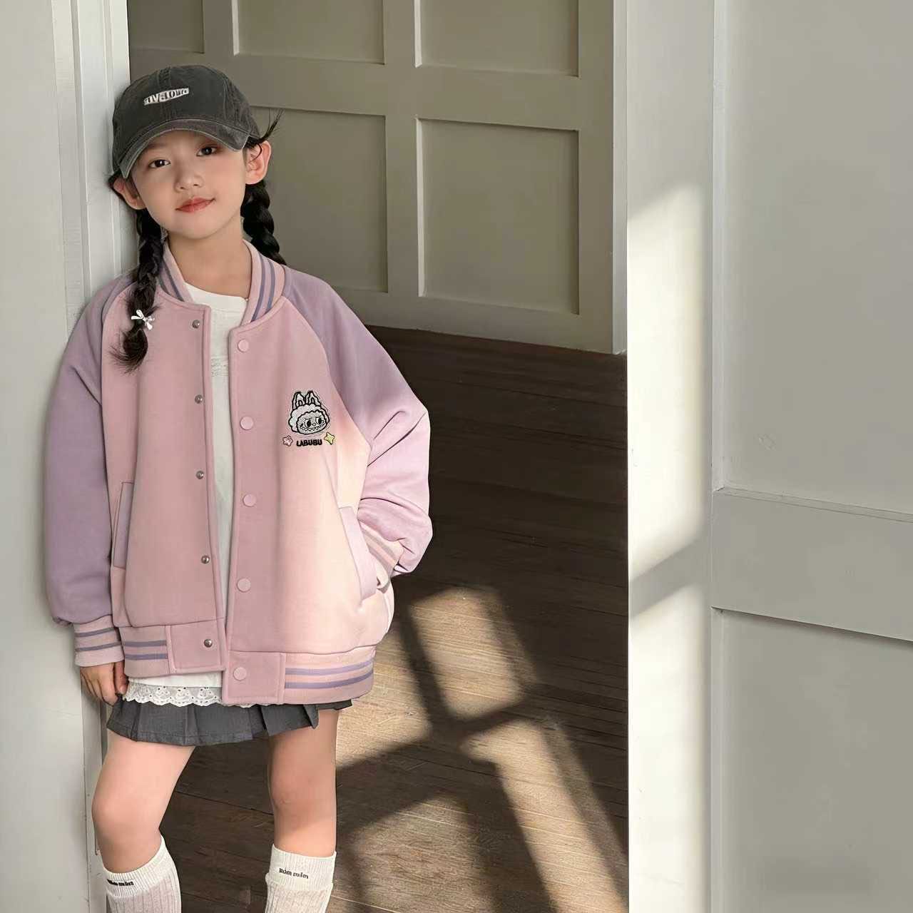 【新疆包邮】儿童加绒针织小布棒球服外套02304