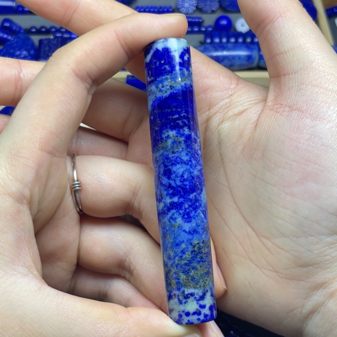 青金石未镶嵌长柱