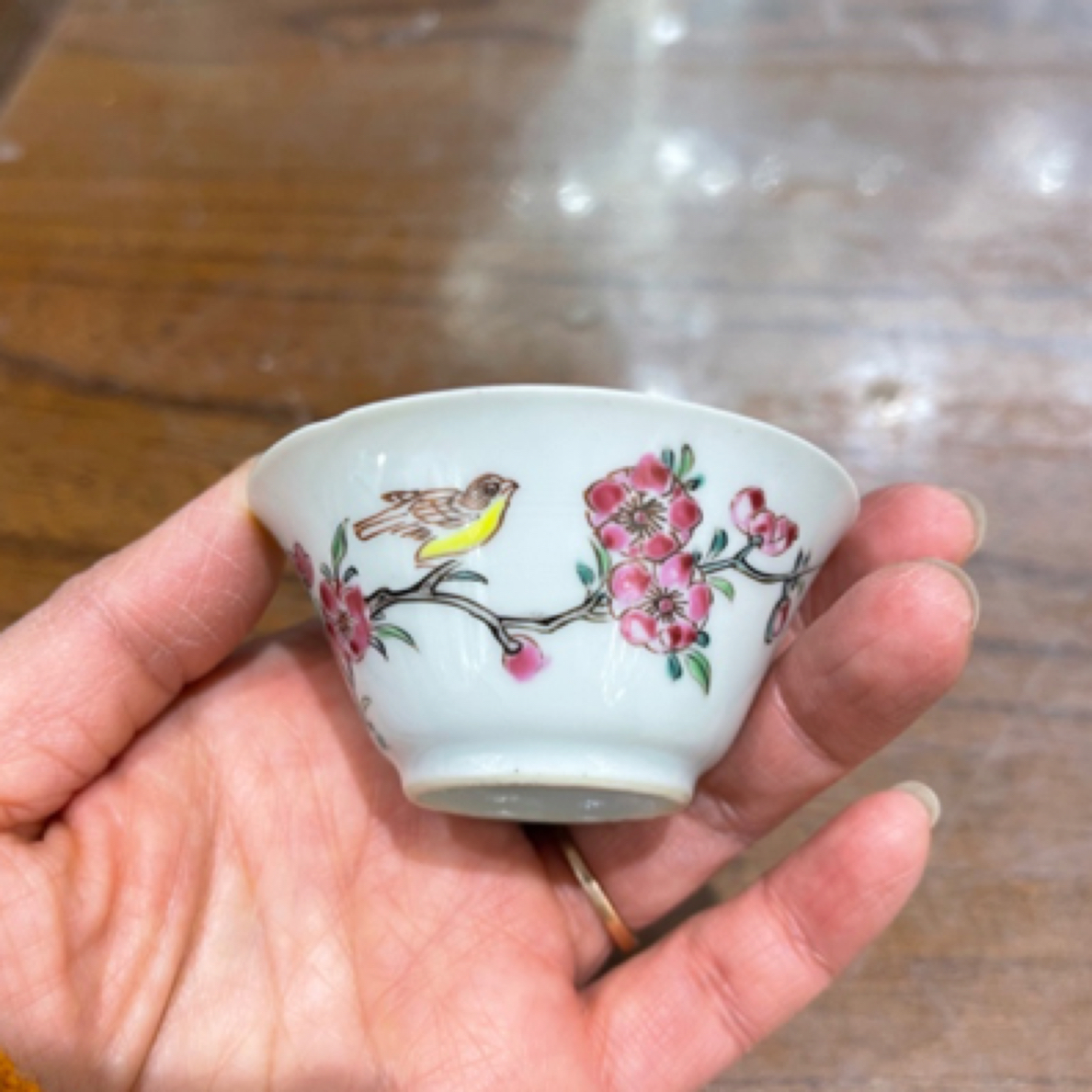 Bcc28d10s1800hh雍正粉彩花鸟杯12-1冲线