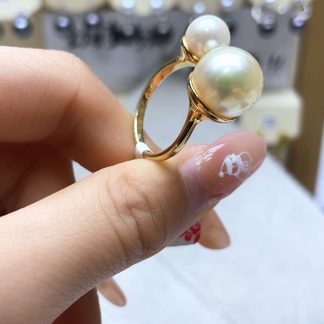 海水珍珠戒指银S925镶嵌