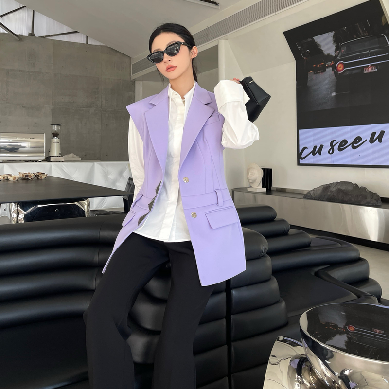 QIANJIE家｜独立原创小众设计师春夏气质收腰西装马甲35953