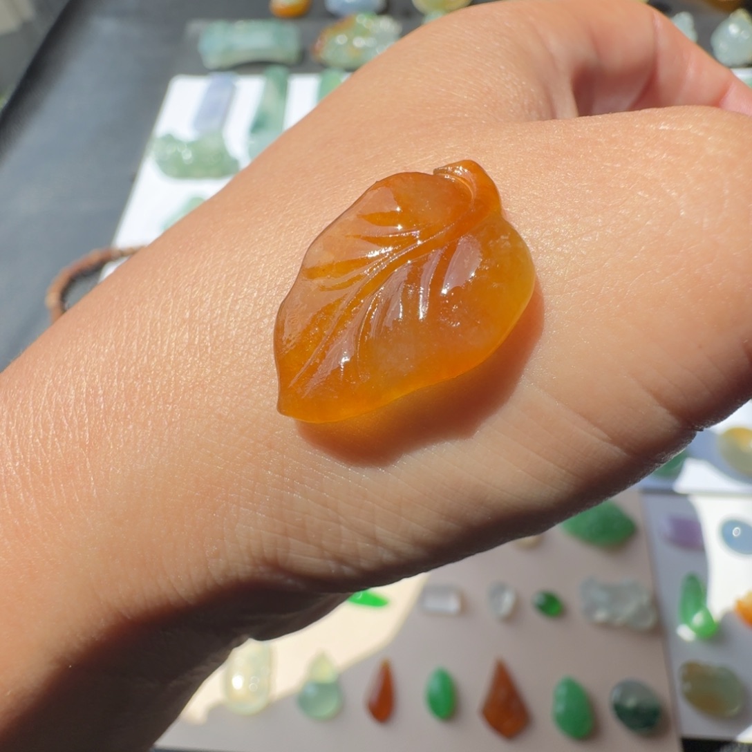 未镶嵌定制翡翠冰红树叶