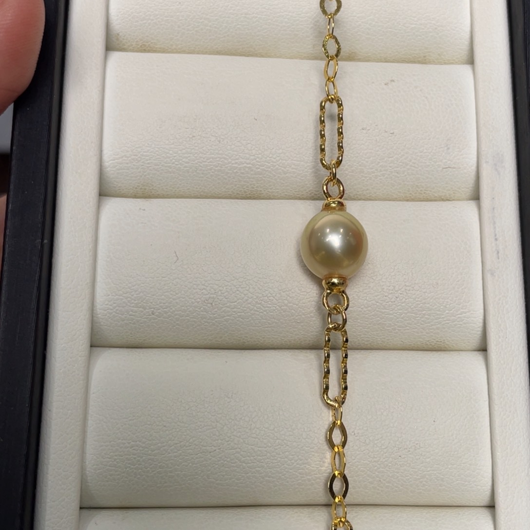 海水珍珠手链银S925镶嵌