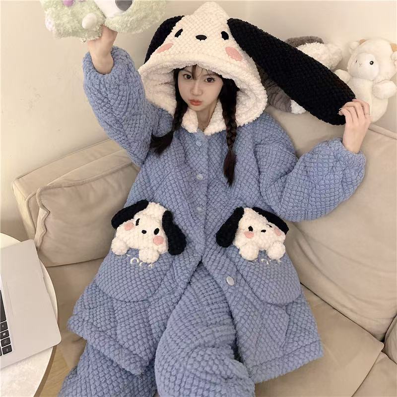 家居服套装女三层夹棉【非图片款，联系主播下单】
