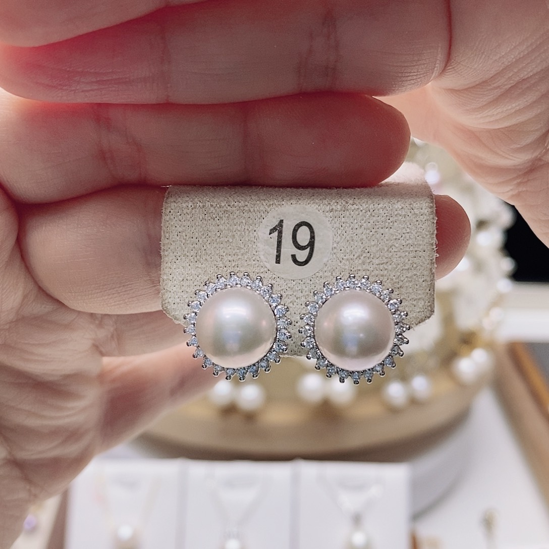 耳饰淡水珍珠银S925镶嵌