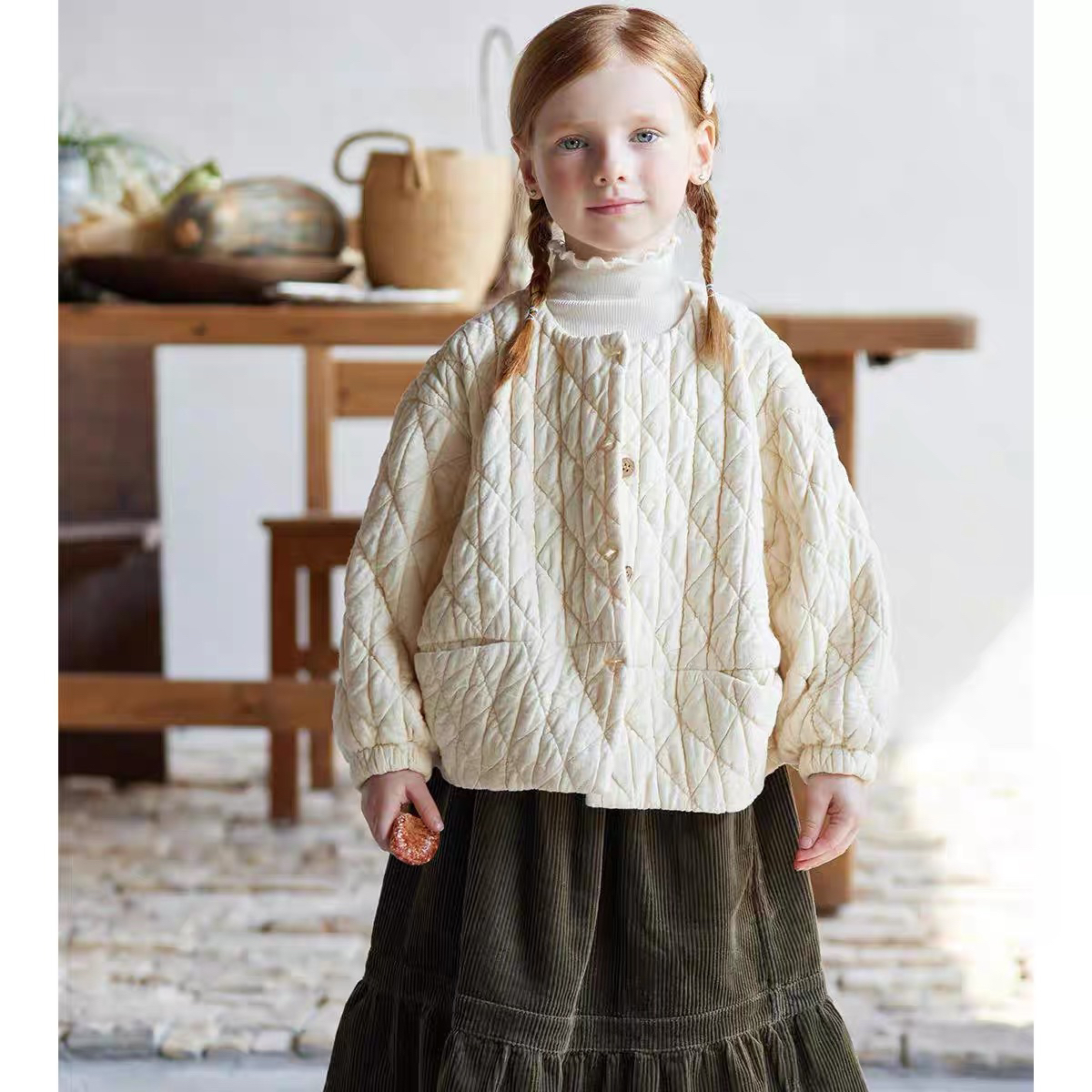 亲子款！里外纯棉！2026春季新款韩系高品质超软高支棉女童厚外套