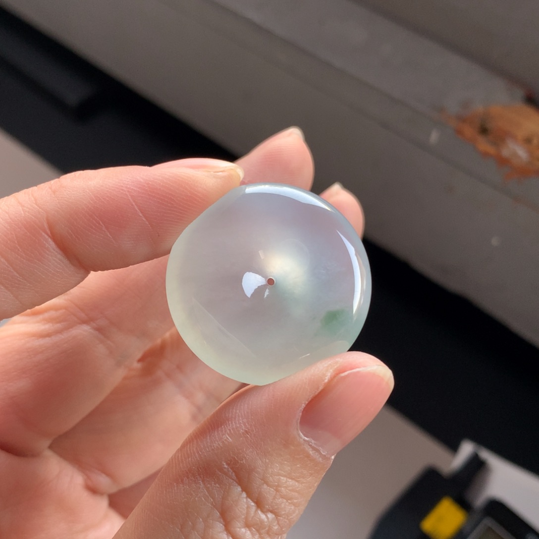 翡翠颈饰18K金镶嵌天然缅甸翡翠吊坠27.8-6