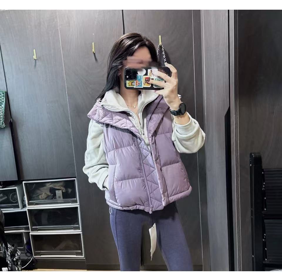 Lu家带标四格羽绒马甲连帽外套保暖舒适冬季外衣Wunder Pull系列