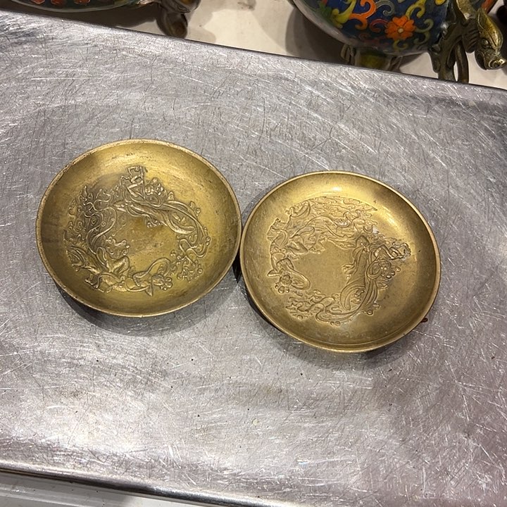 丁*逗微瑕疵黄铜摆件工艺品