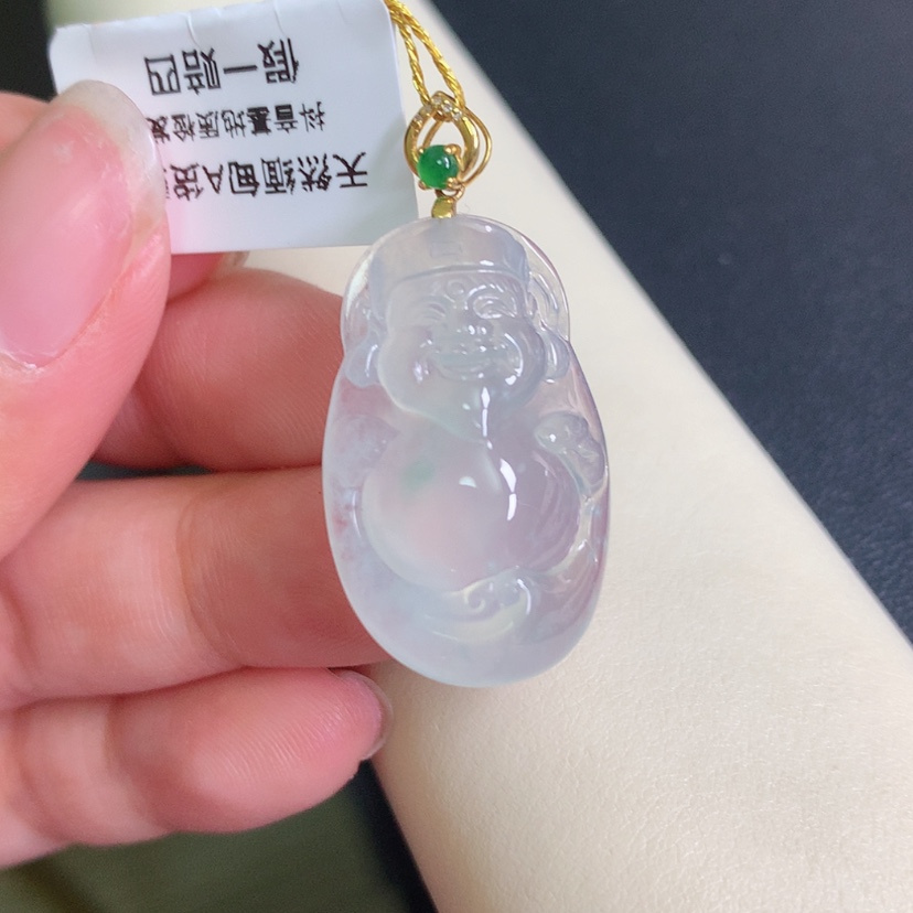 【闪购商品】翡翠颈饰18K金镶嵌财神