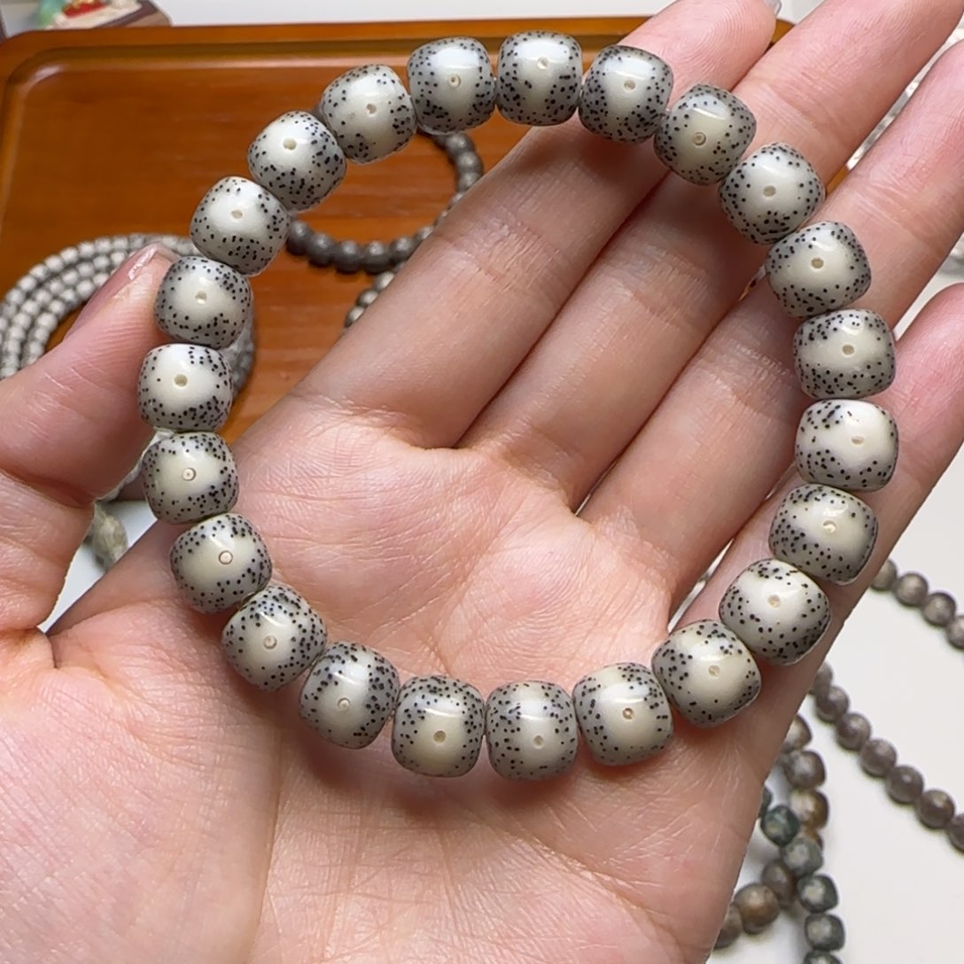 星月菩提手串石玉糯冰骨瓷大眼睛10×9