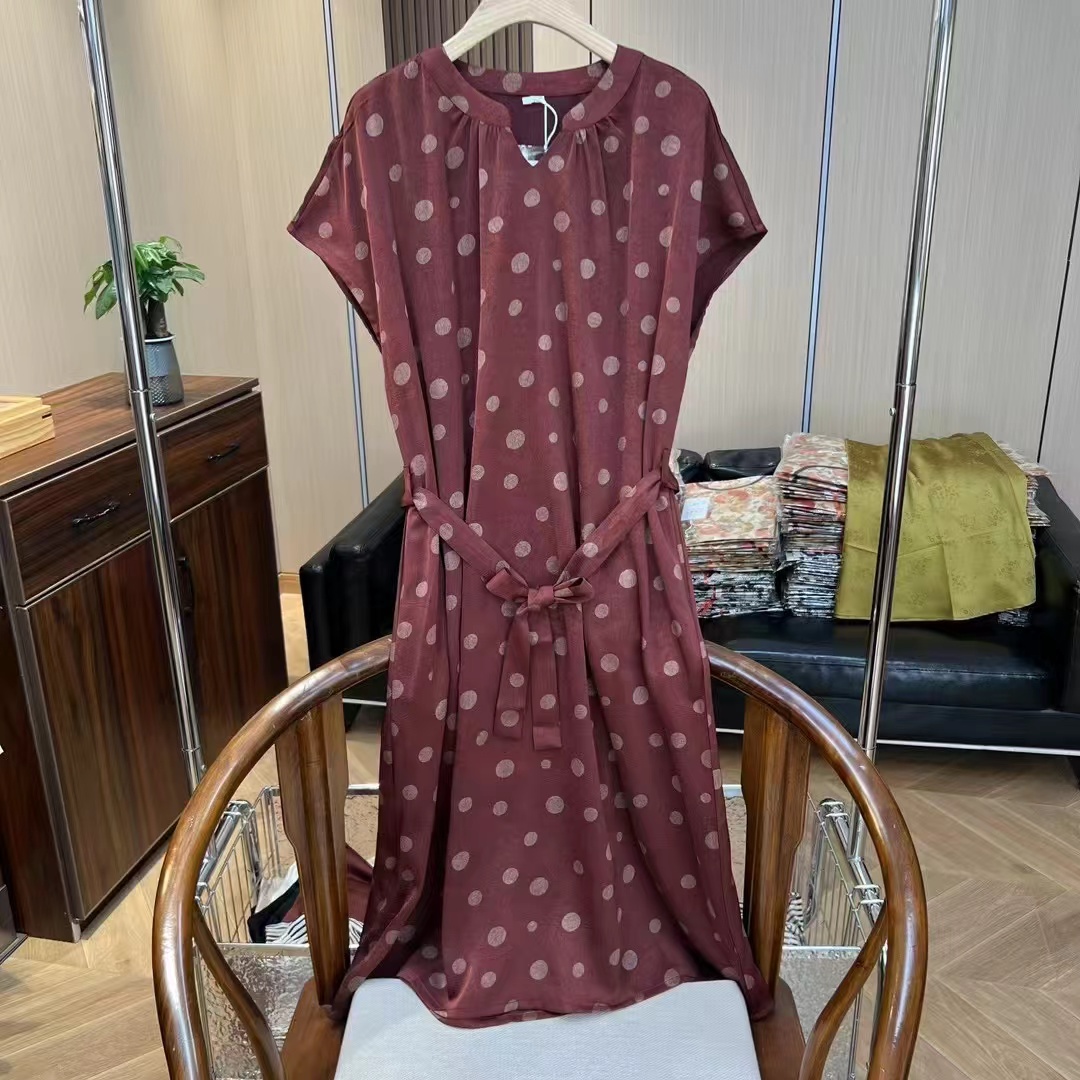 1055波丝缎裙妈妈装高妈妈装洋气显瘦气质女装连衣裙