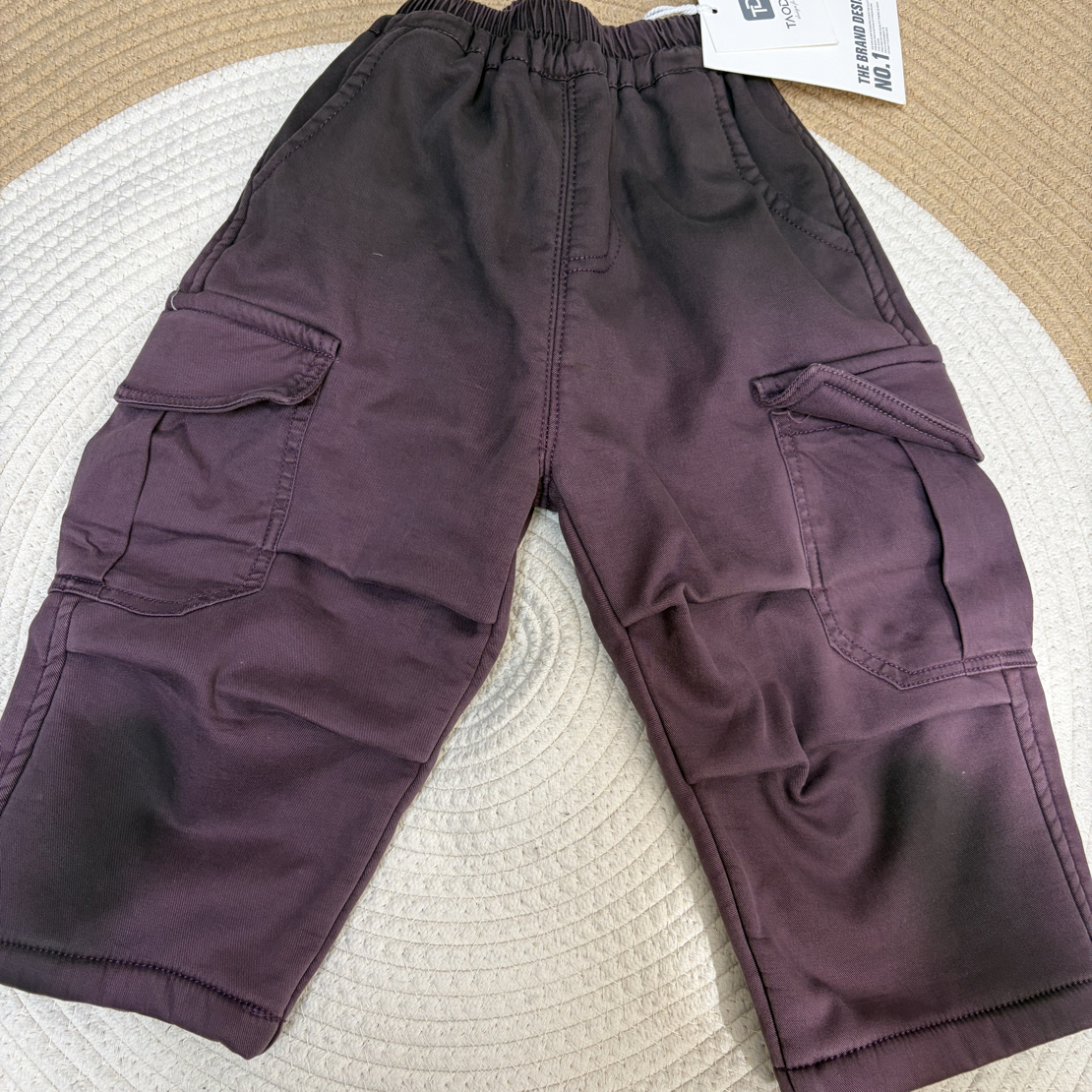 小童冬季渐变工装加绒长裤