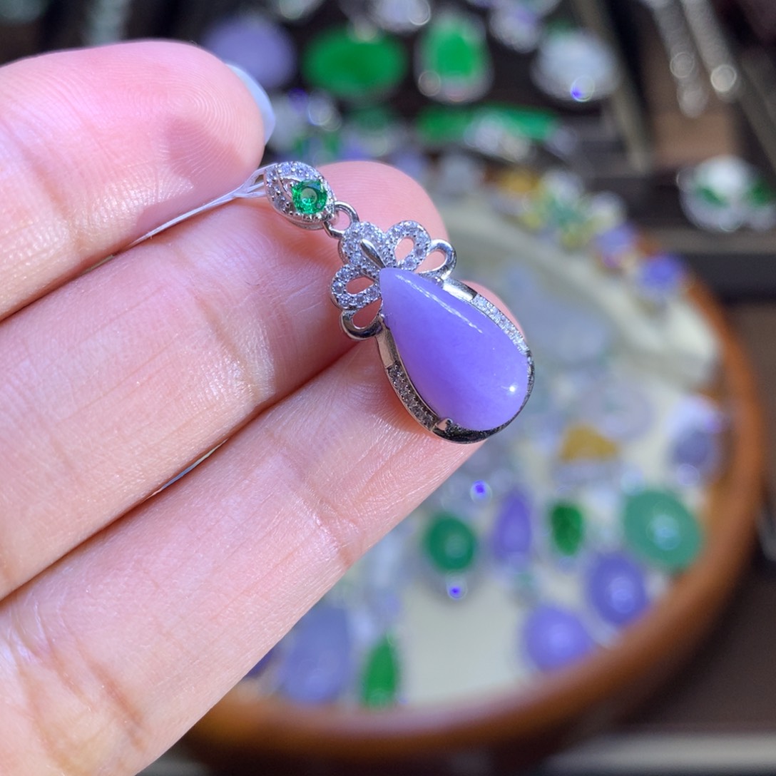 翡翠戒指银S925镶嵌翡翠