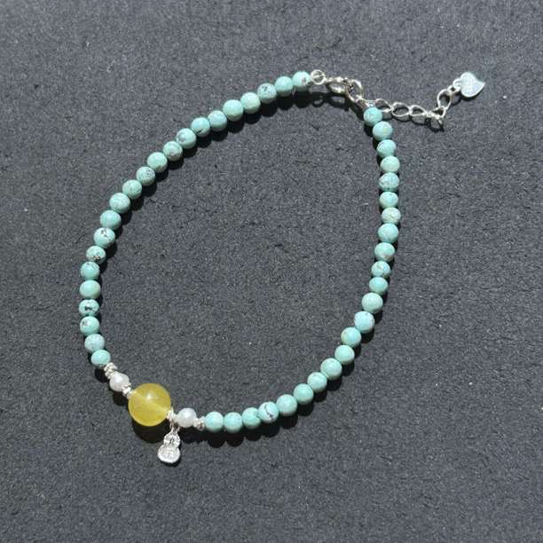 D266小米珠蜜蜡葫芦S925银手链5102