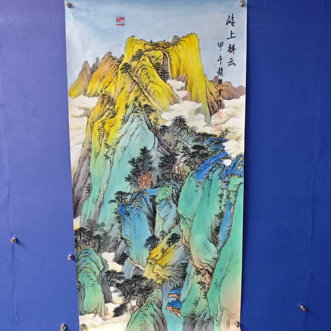 赵兴业《金碧山水》四尺竖宣纸 136*68cm -天美