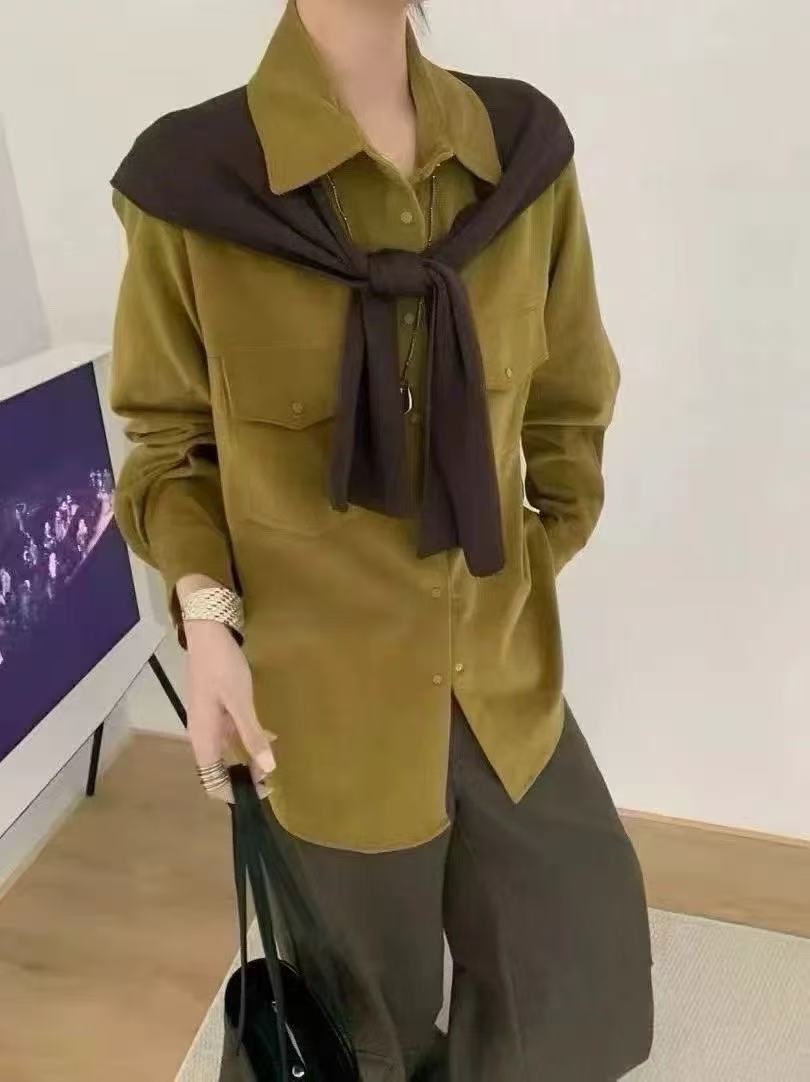 【0268  衬衫】时尚长袖常规款衬衣气质网红纯色