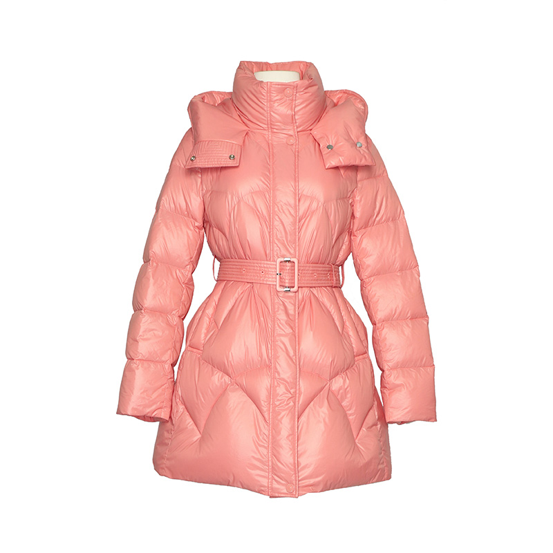 【媛媛女王专享】商场同款简约收腰中长款鹅绒服N0911A24713