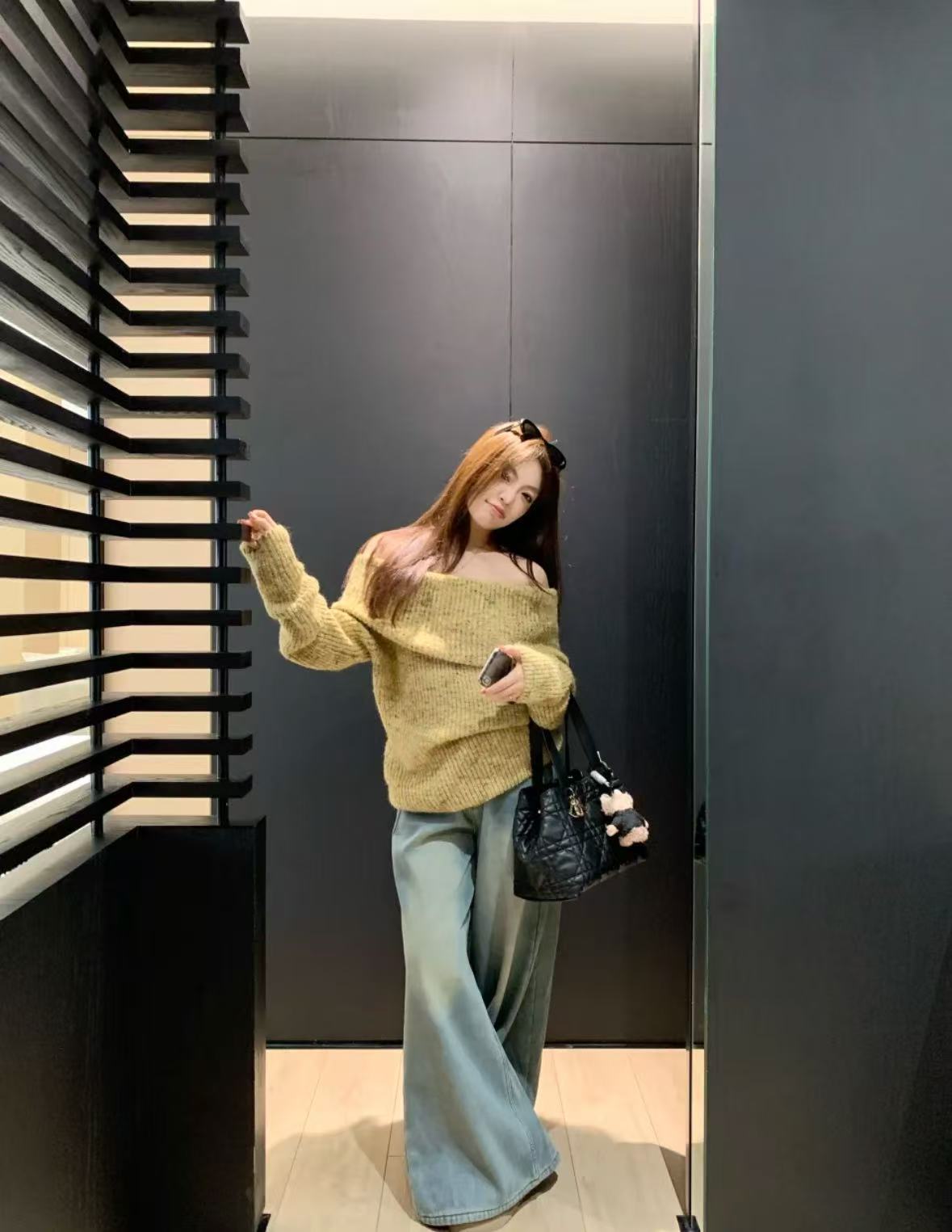 9118春季2026简约小众气质百搭宽松休闲高腰显瘦ins风阔腿牛仔裤