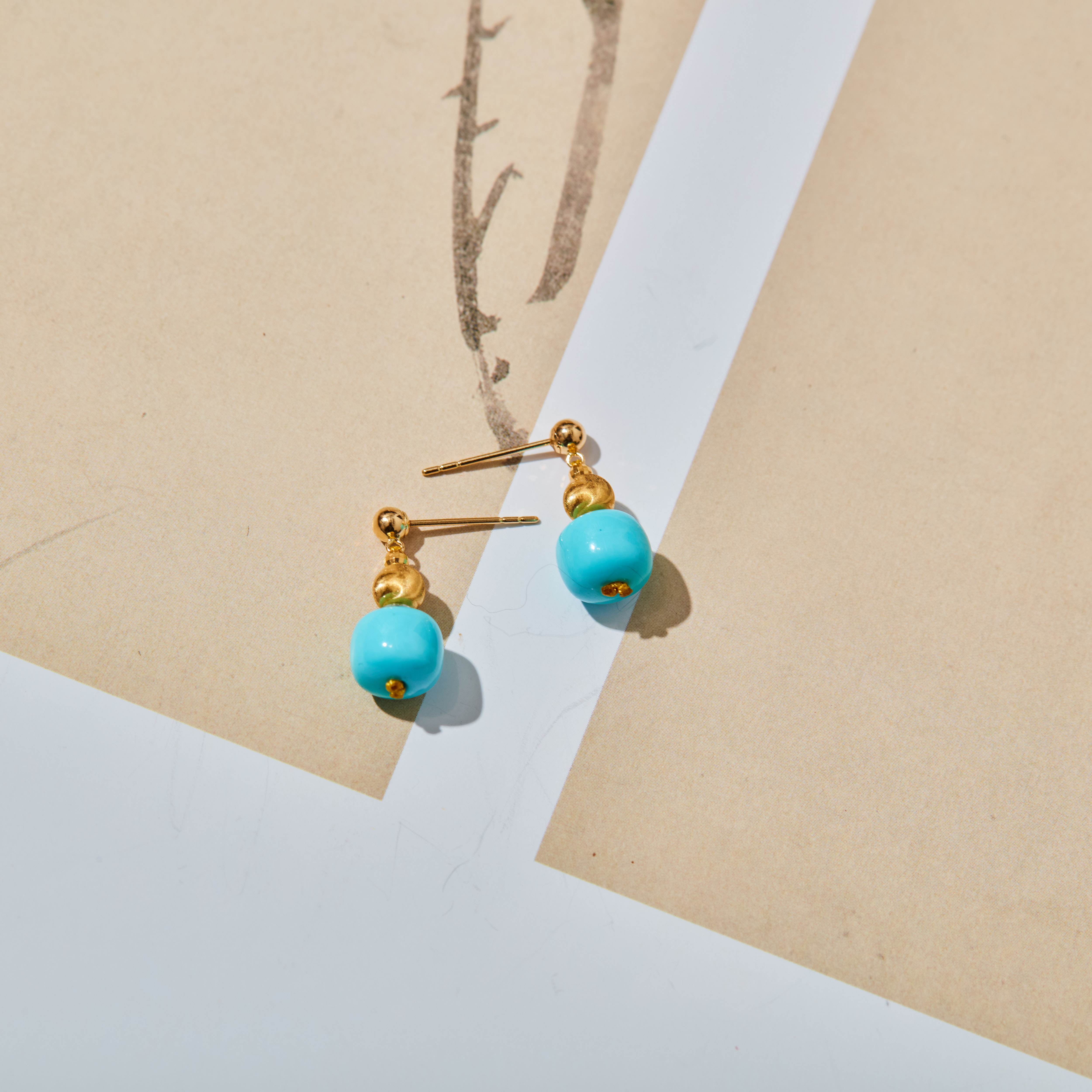 【云上雅岚】18K绿松耳坠多样性发一#XYGD273129-B