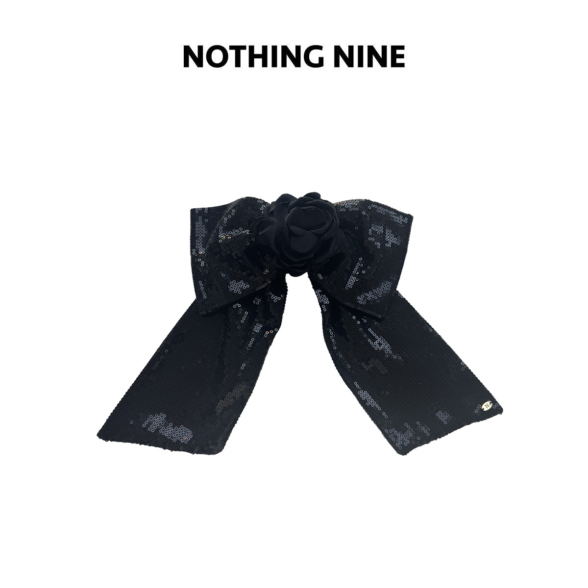 NOTHING NINE 极夜花朵亮片蝴蝶结发夹