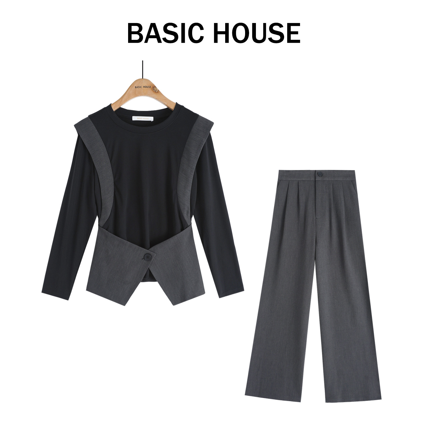 Basic House百家好秋季新款百搭气质休闲套装B1335B5CD22