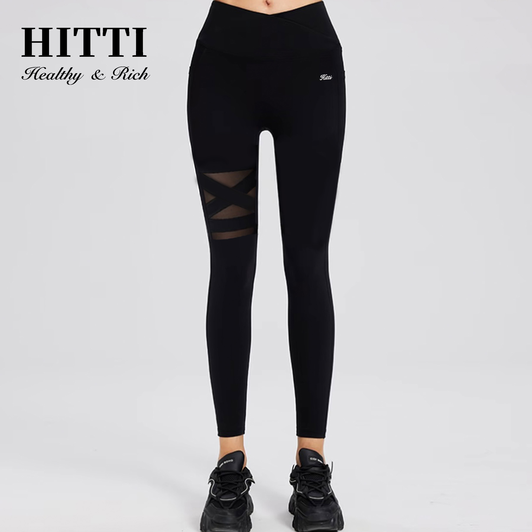 Hitti高腰提臀修身高弹网球高尔夫运动健身女士瑜伽裤透气