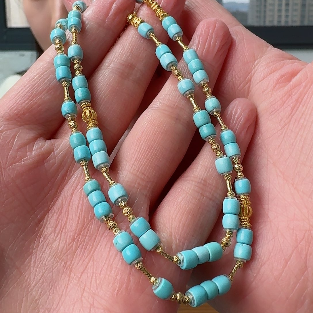 绿松石珠宝奇石18K金镶嵌