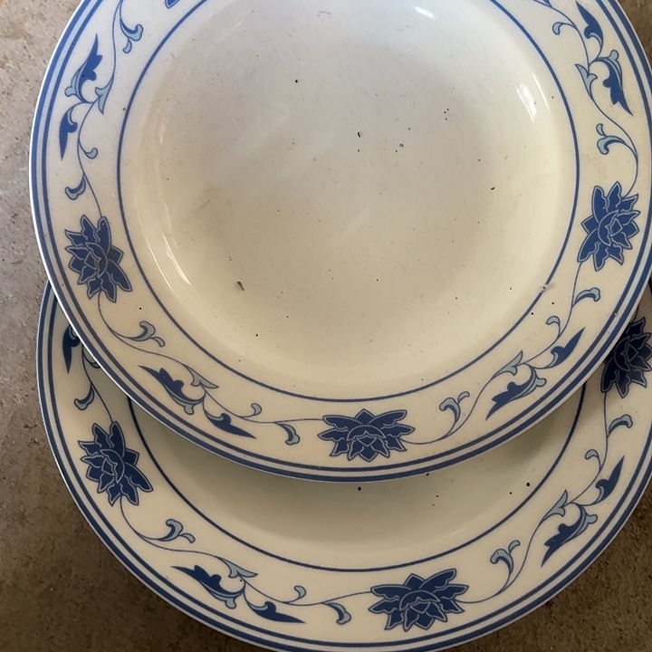 瓷片其它陶瓷两个8寸深盘