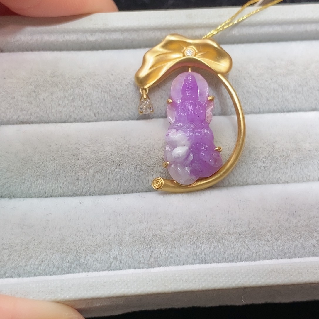 苏纪石（舒俱来）18K金镶嵌吊坠(不含链)