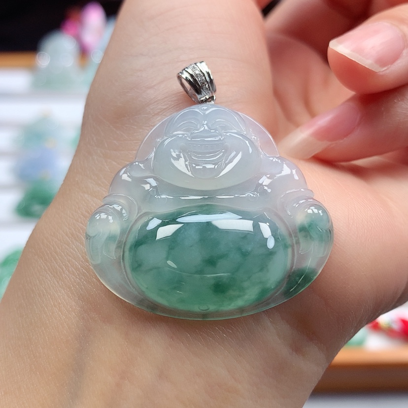 【闪购商品】翡翠吊坠(赠链)18K金镶嵌