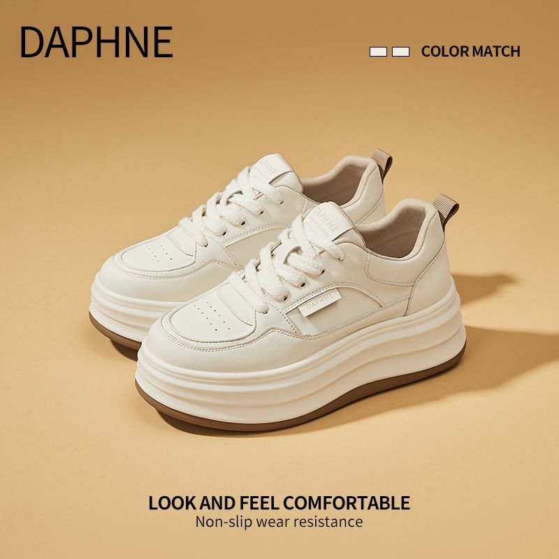 达芙妮厚底小白鞋休闲鞋女鞋鞋子爆款2025新款秋季新款圆头板鞋