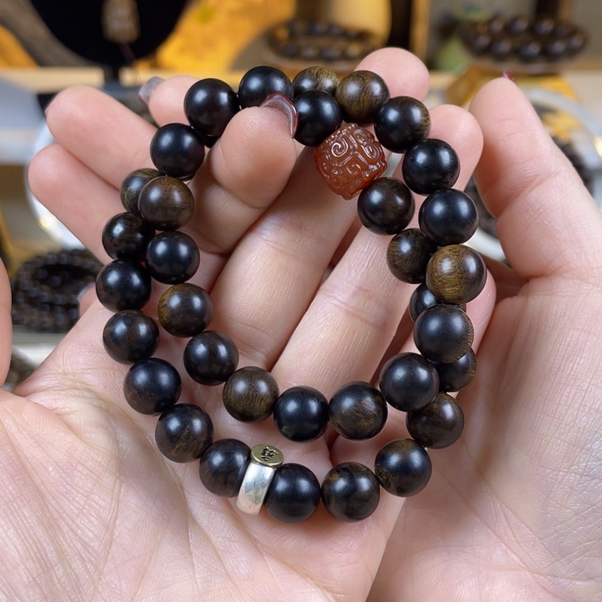 【闪购商品】沉香手串皮*王越南顺化紫棋楠留疤10双圈