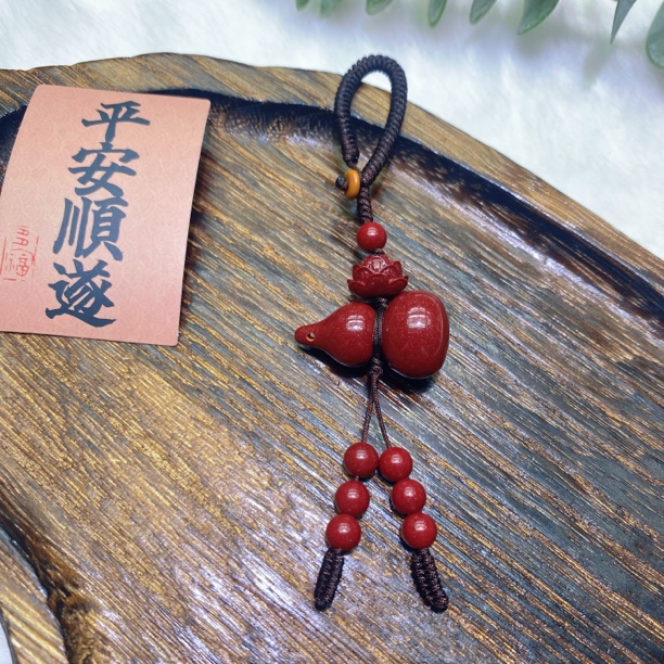 含辰砂工艺品莲花福禄葫芦钥匙扣包包挂件