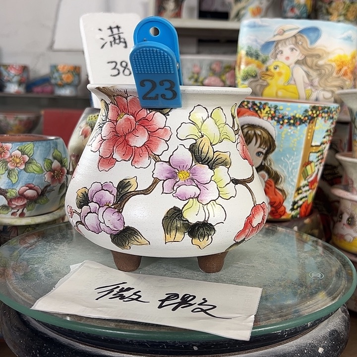 满38包邮 景德镇幸运花盆