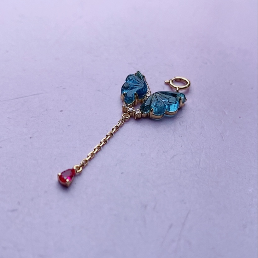 【闪购商品】碧玺小滴溜18K金镶嵌碧玺小滴溜