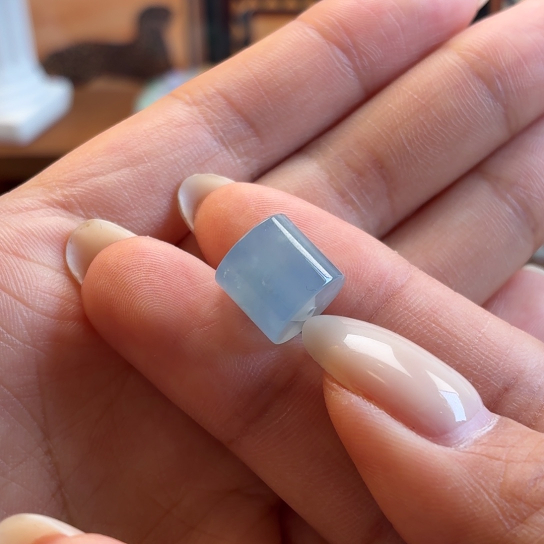 翡翠散珠蓝紫云层棉桶珠