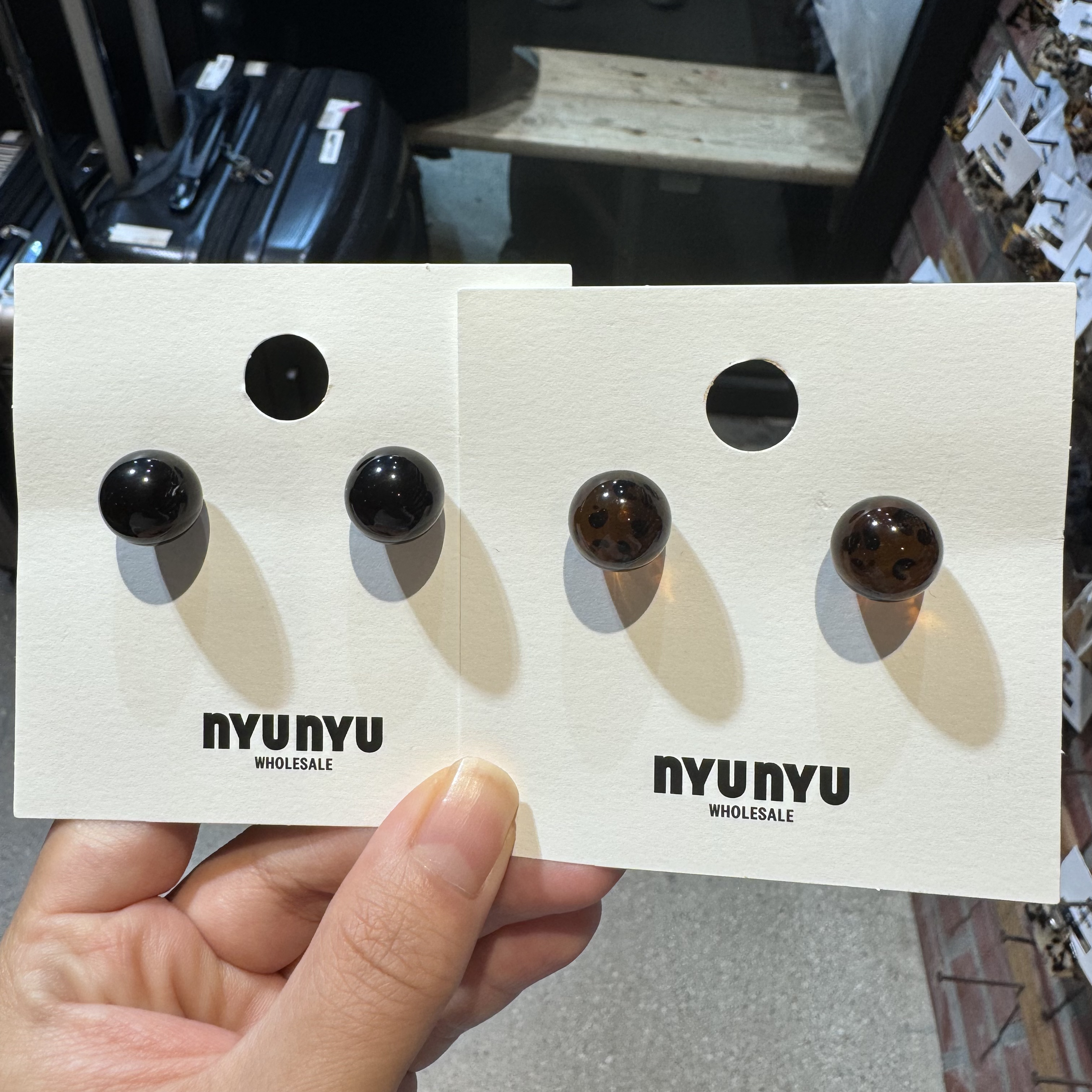 铜合金亚克力耳饰 韩国 nyu 秋冬系列耳钉 0826
