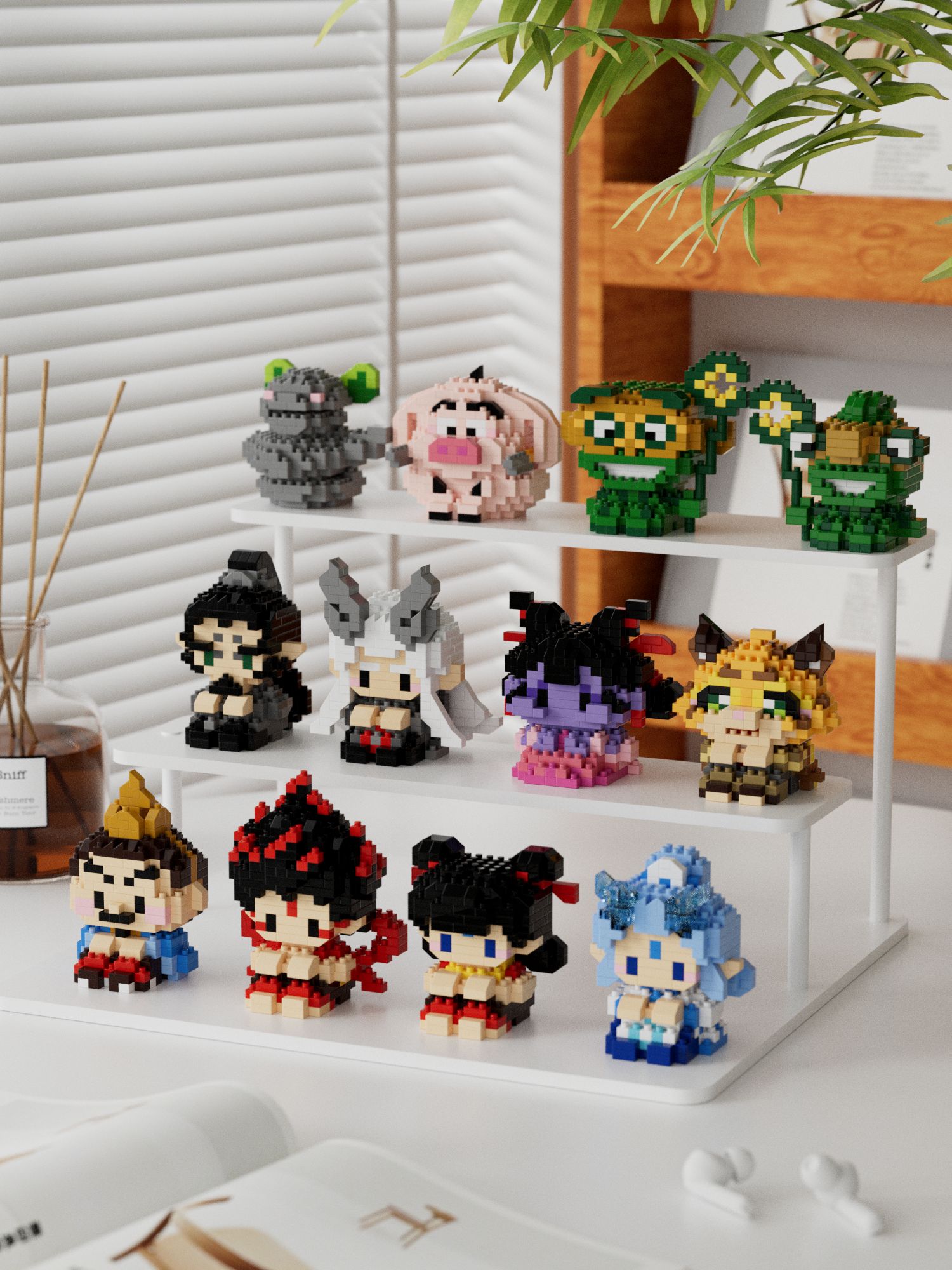 【四盒可换】微颗粒哪吒敖丙石矶太乙动漫动物公仔模型拼装积木玩具