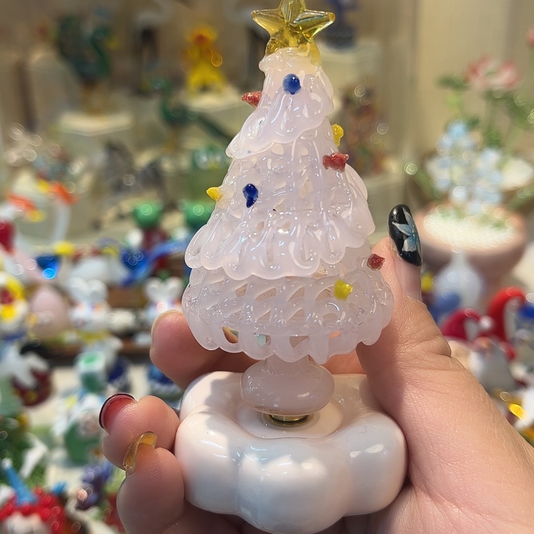 琉璃手工艺品旋转圣诞树