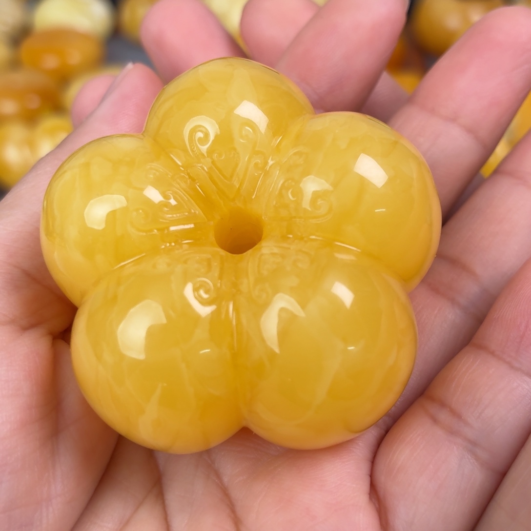 蜜蜡未镶嵌吊坠(不含链)五瓣花