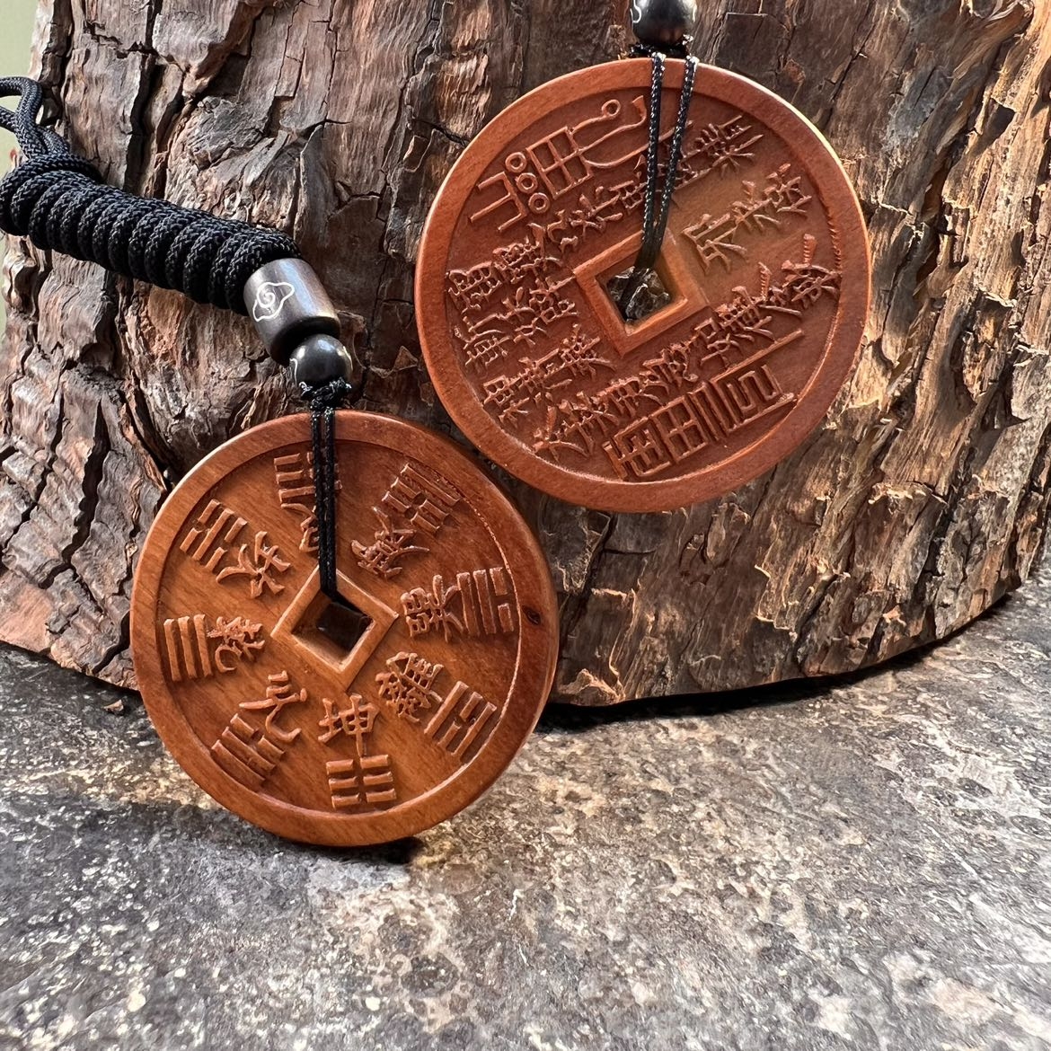 雷枣木 山花木制吊坠牌